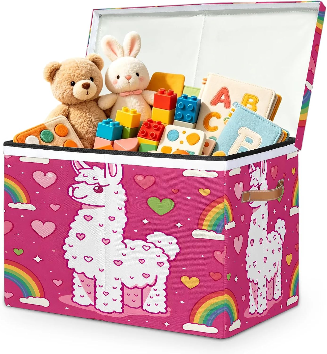 Funny Alpacas Large Toy Storage Box with Lid Divider