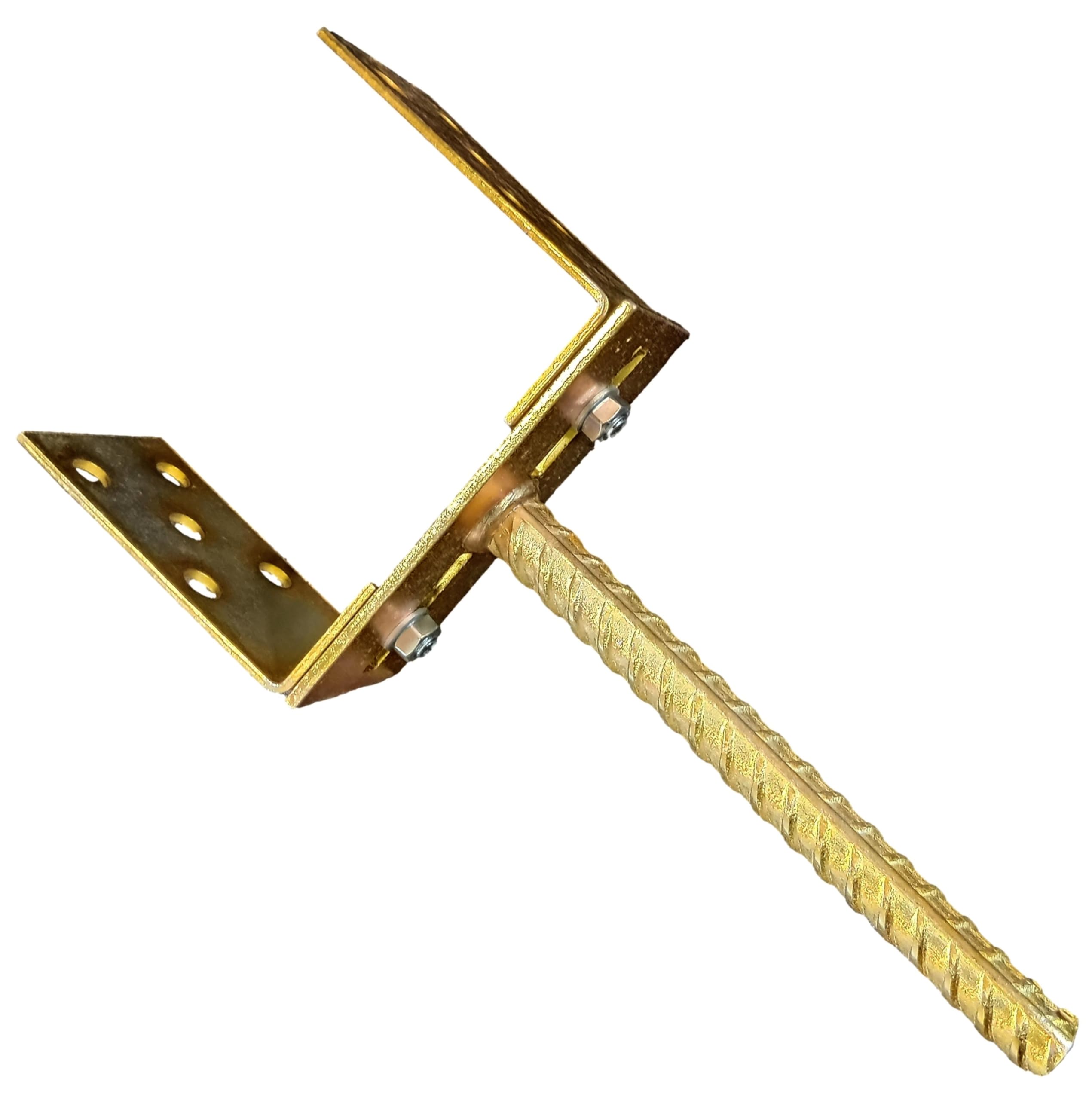 HAFD Adjustable U-Type Gold Fence Post Support 4mm Thick Galvanised Steel, Max 150mm Width