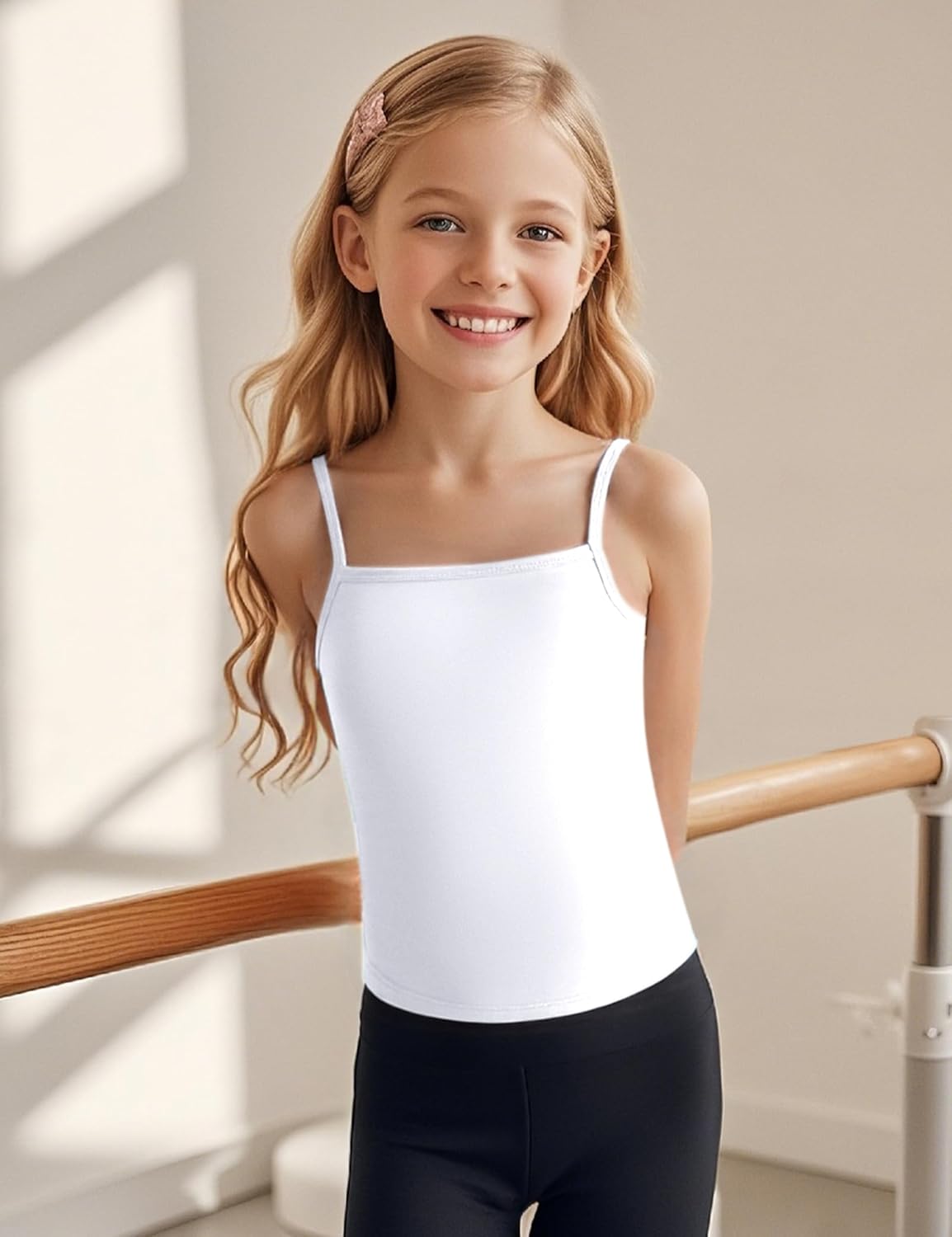 Auranso Girls Undershirts Toddler Cami Camisole Adjustable Straps Sleeveless Cotton Tank Tops for Girls - Image 8