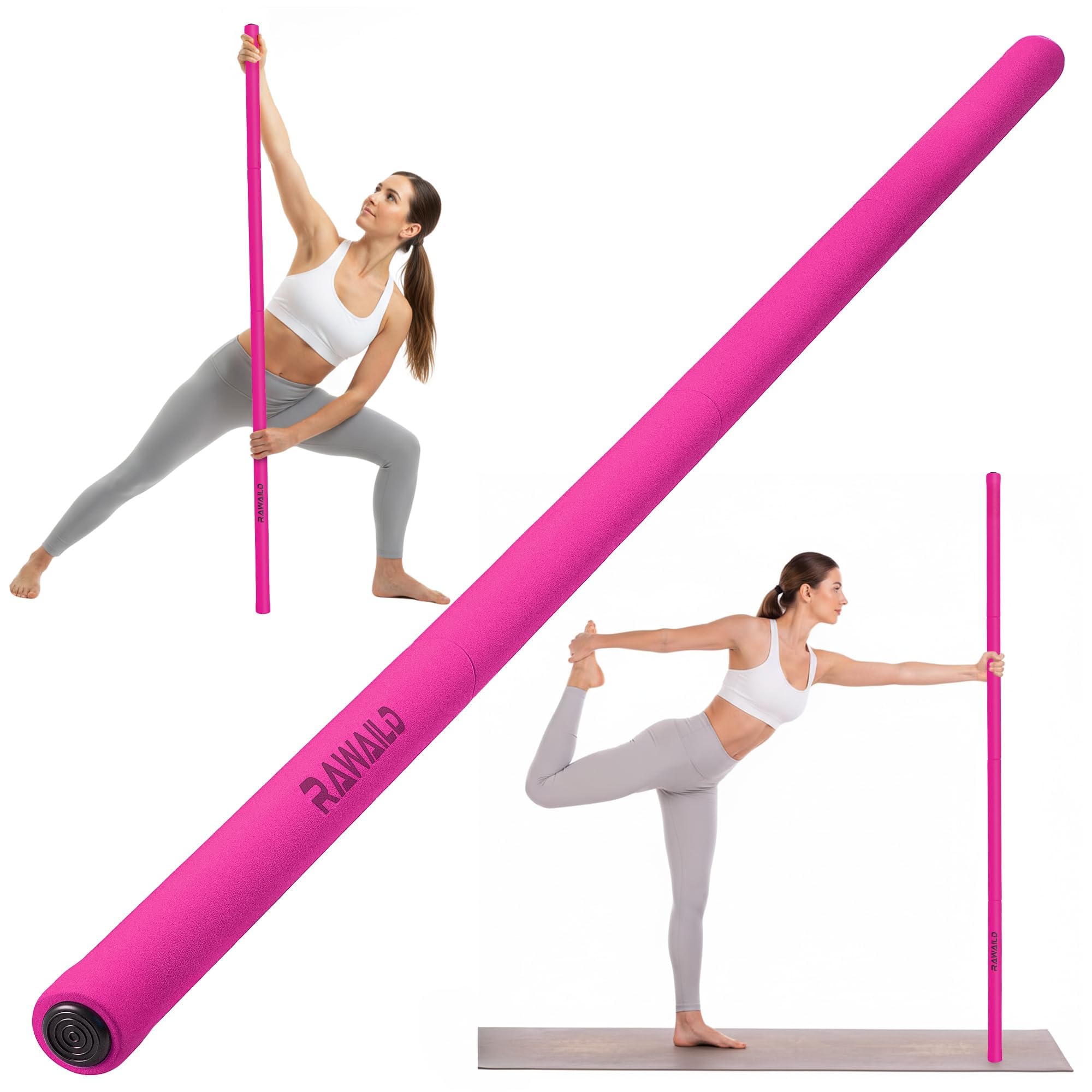 Yoga Stick, Upgraded 5ft Sturdy Steel Mobility Stick, Adjustable Exercise Equipment for Stretching, Flexibility &amp; Balance, Physical Therapy &amp; Posture Correction, Shoulder &amp; Back Relaxation