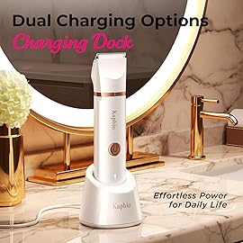 Bikini Trimmer for Women Pubic Hair: 2 in 1 Electric Razors for Women - Rechargeable Electric Shaver - IPX7 Waterproof Lady Shaver for Travel & Shower Use in Summer (White)