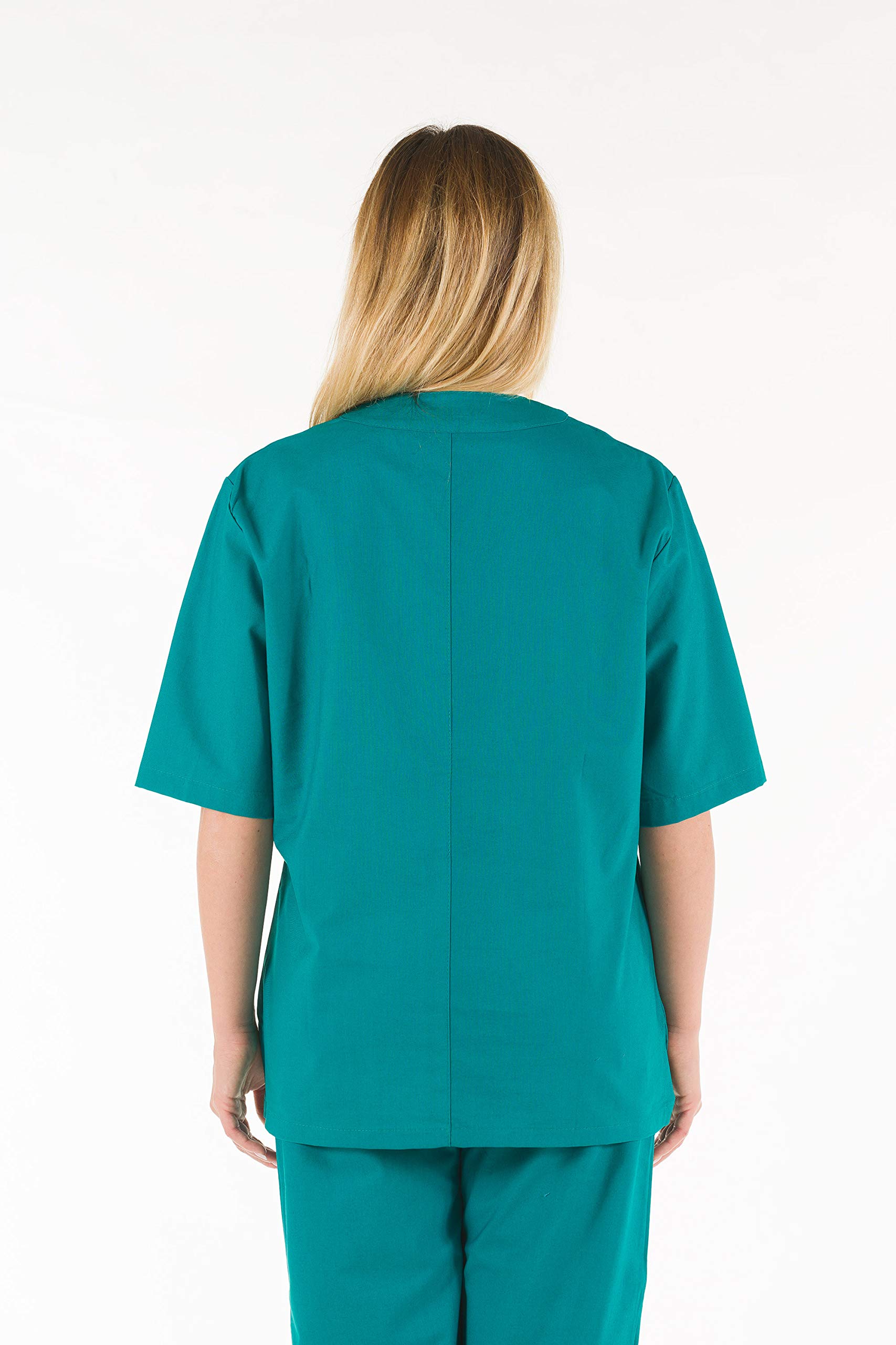 Gima - Casacca 100% Cotone Ottima Qualità, Unisex, Scollo a V, Mezza Manica a Giro, Linea Professionale, per Medici, Veterinari, Infermieri e Personale Sanitario, Verde, S