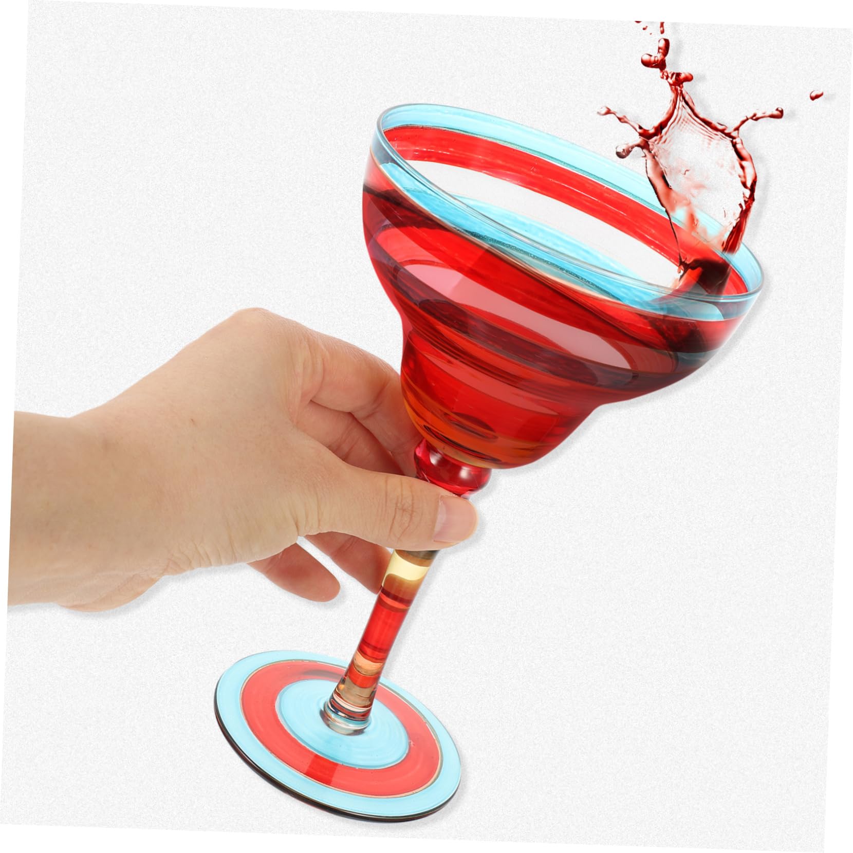Bicchiere Da Margarita Dipinto Mano Trasparentper Cocktail Vino Succo e Dessert Decorativo Per Feste Matrimonio e Formali