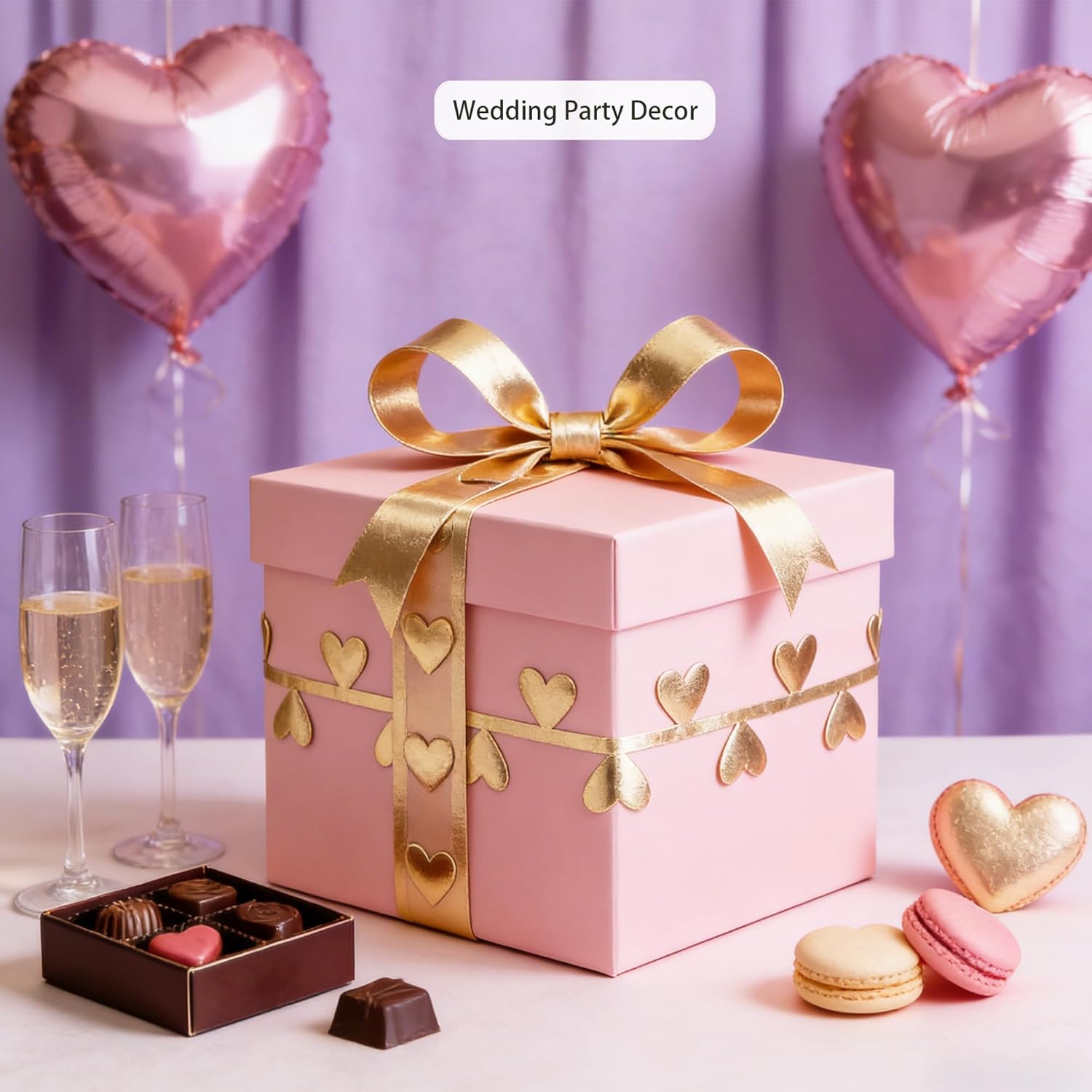 Heart Love Ribbon Roll Fabric Lace Sewing String Trim Rope for Gift Wrapping Homecoming Mum Making Supplies Valentines Decorations DIY Crafts (66 Yards 3-Color Assorted Pack)