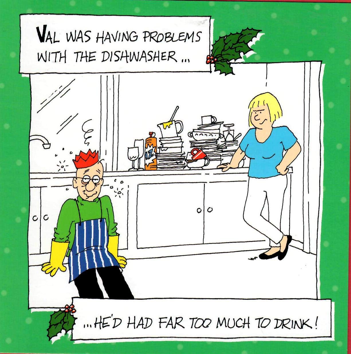 Dishwasher Problems Funny Christmas Card