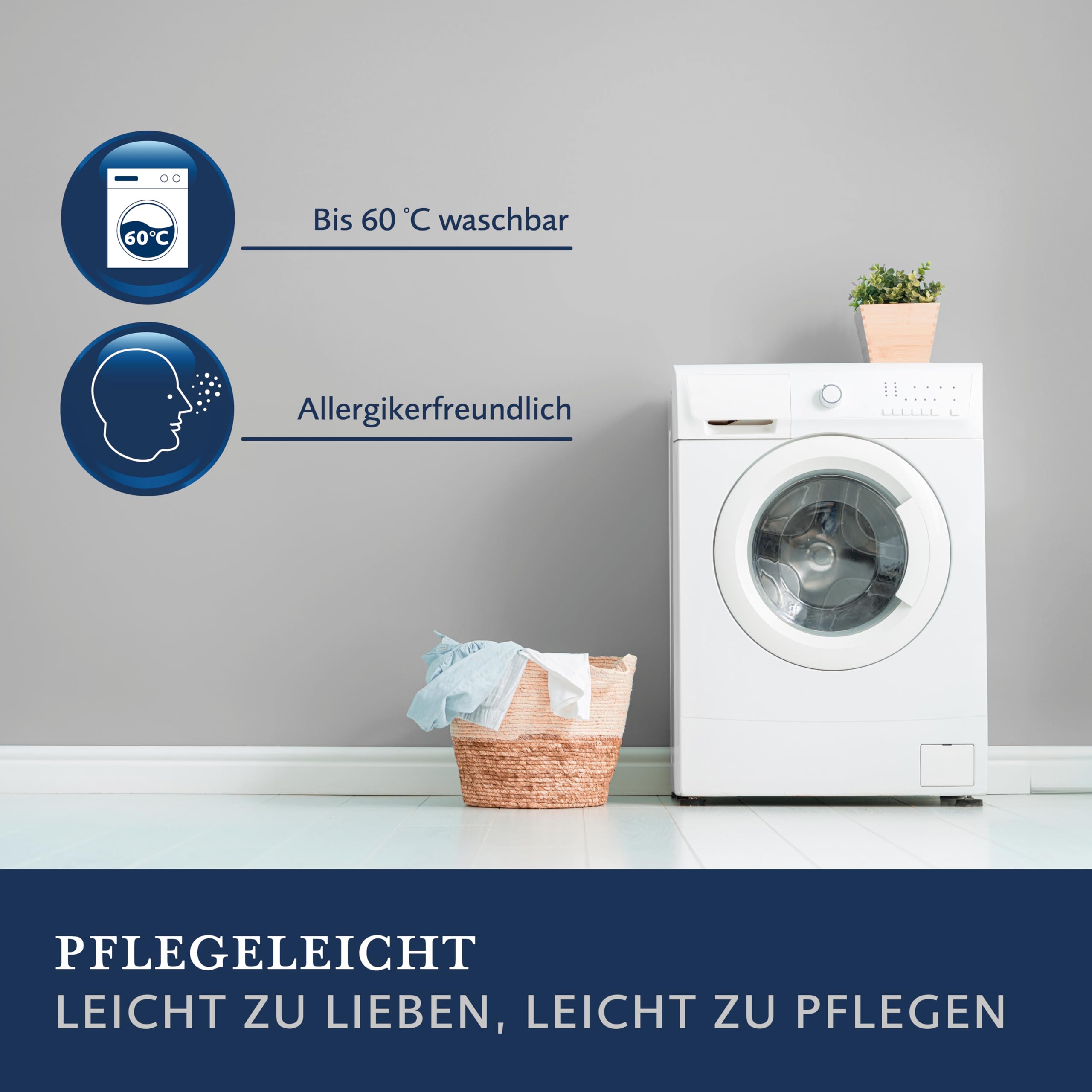 Billerbeck Kopfkissen Kuschelkissen D/F - Kissen in 40 x 40 cm – weiches Kuschelkissen – 50% Daunen, 50% Federn – mit Tragetasche (Packung mit 2)