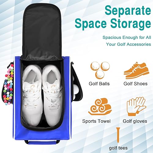 Miniatura 31 de Wolt Bolsa para zapatos de golf - Bolsas de transporte para zapatos deportivos y de viaje con ventilación y doble bolsillo exterior para accesorios