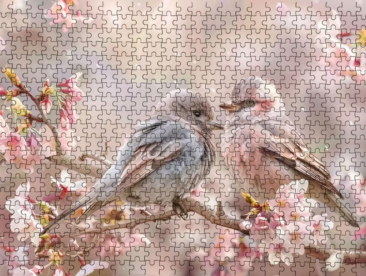 Klasyczne puzzle dla dorosłych 2000 sztuk, brzoskwinie kwiaty zwierzęta