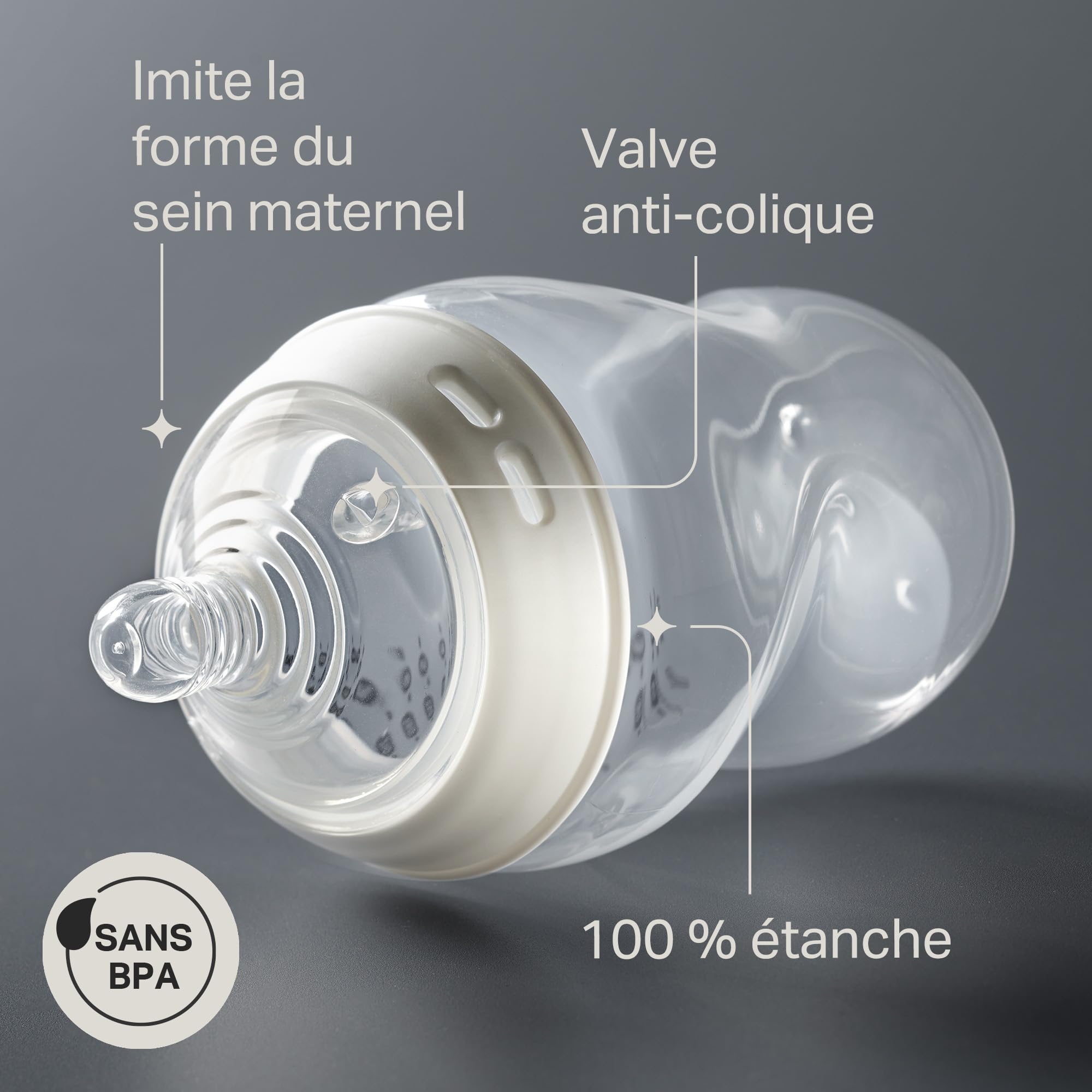 Tommee Tippee Biberons, Biberon Anti-colique Natural Start, étang, 260ml, lot de 6 avec tétine imitant la forme du sein pour une prise en bouche naturelle