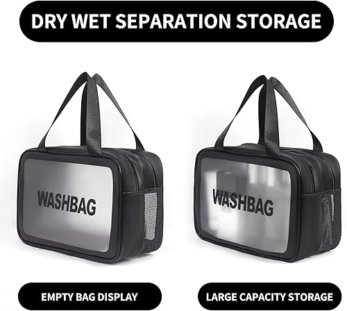 Miniatura 3 de Bolsa de maquillaje transparente PVC impermeable bolsa de cosméticos grande transparente organizador de artículos de tocador de viaje conjunto de