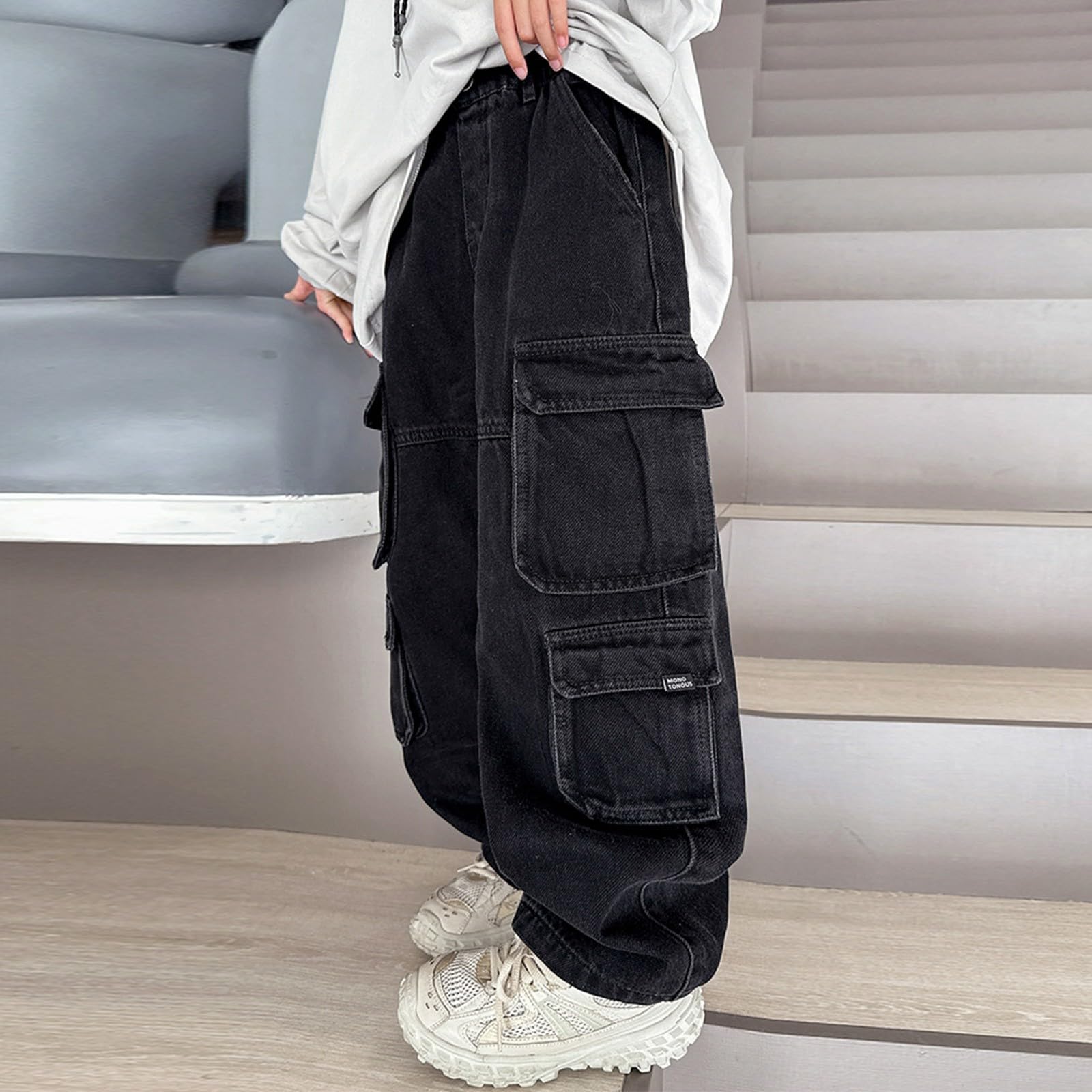 Genérico Pantalones para Niños - Pantalones Vaqueros Casuales para Niños Y Adolescentes De Corte Cómodo Y Diseño Elegante para Exteriores Y Otoño