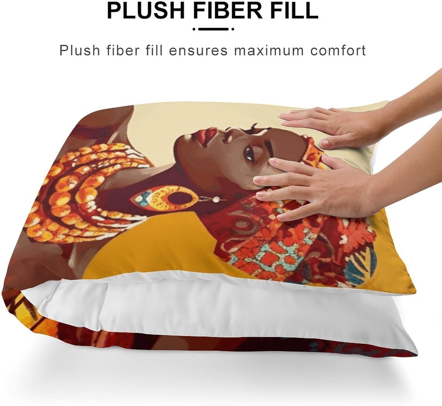 Traditional African Girl Painting Pillowcase Long Pillow Cover Large Pillow Case Cozy Pillow Protector Body Pillow Pillowcase Soft Full Long Cushion Case 18.9 X 53 Inches Pillows Not Included