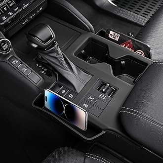 SFWAYA Console Silicone Storage Box for 2024 2025 Toyota Land Cruiser 250 1958 Prado LC250 J250 Center Cup Wireless Charging Pad Seat Seam Storage Box Interior Tuning Accessories (Black) 1