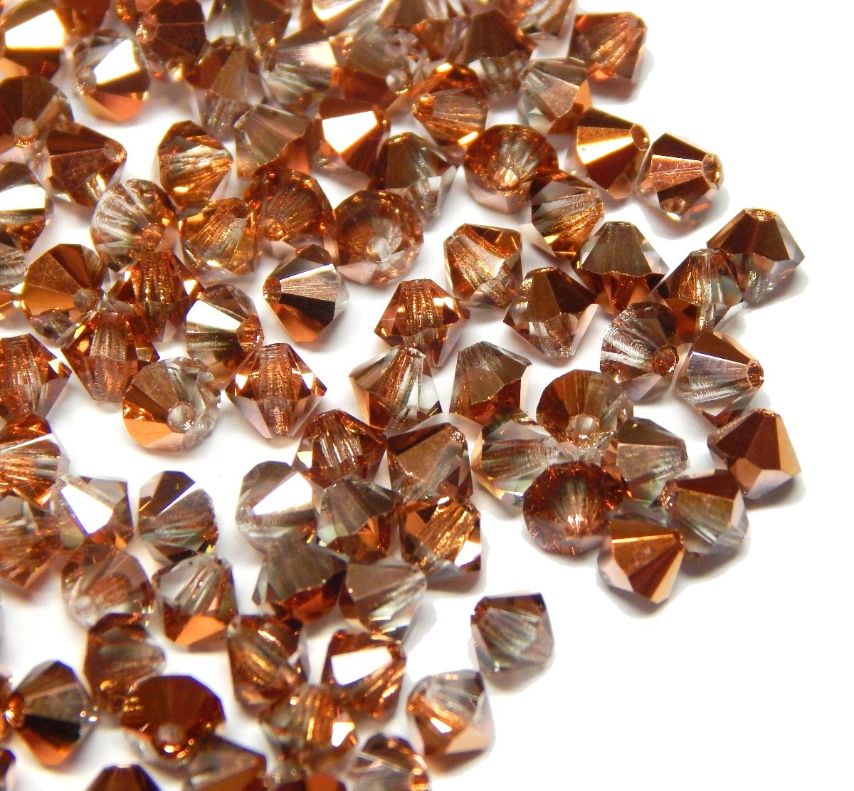 25 Perles Facettes De Bohême 6 Mm Jet Capri Gold Preciosa - Neuf France