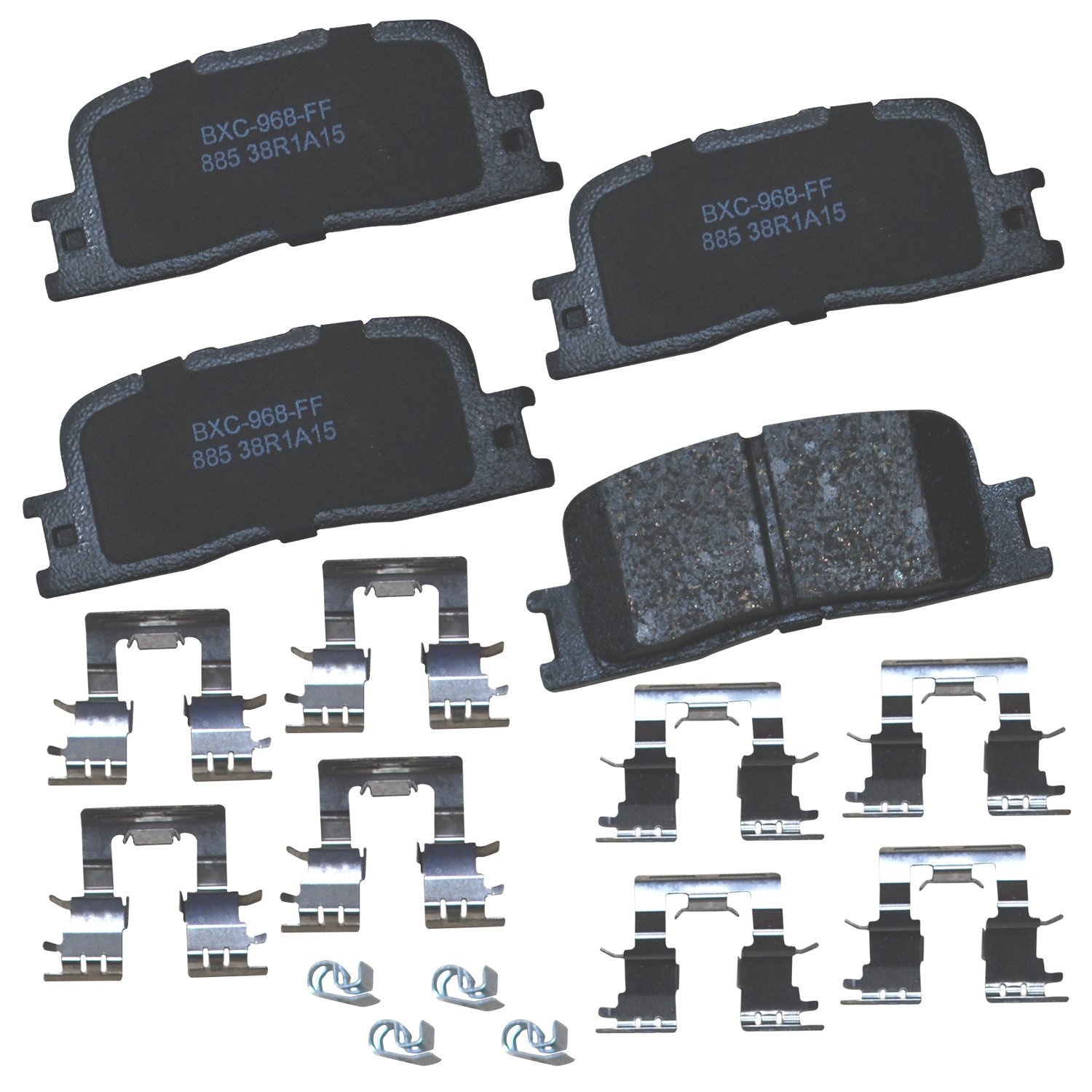 Bendix Premium SBC885 Ceramic Rear Brake Pads for Lexus ES300 2003-2002, ES330 2006-2004, Toyota Camry 2006-2002, Highlander 2003-2001