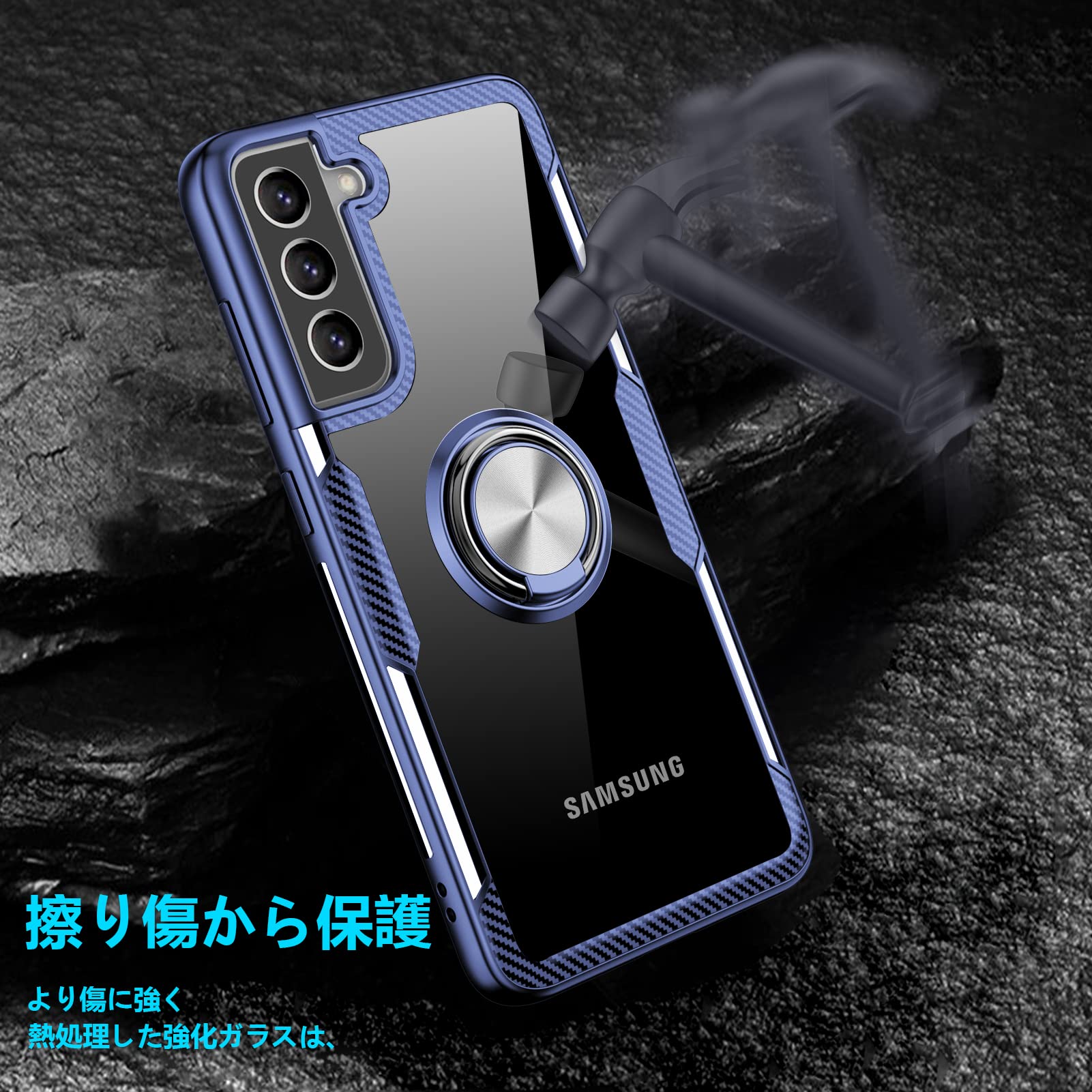 Samsung Galaxy Note9 ケースフィルム付き Amazon.co.jp: Galaxy Note9 用 ケース クリア リング付き 耐衝撃 薄型
