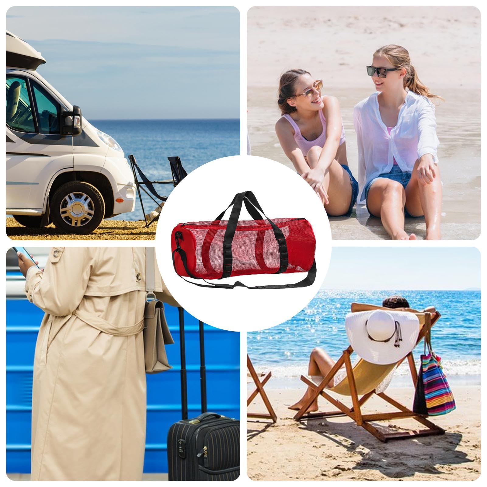 Borsa Rete Per Snorkeling E Immersioni - Zaino Leggero Con Cerniera Per Pinne E Attrezzatura - Foto 5