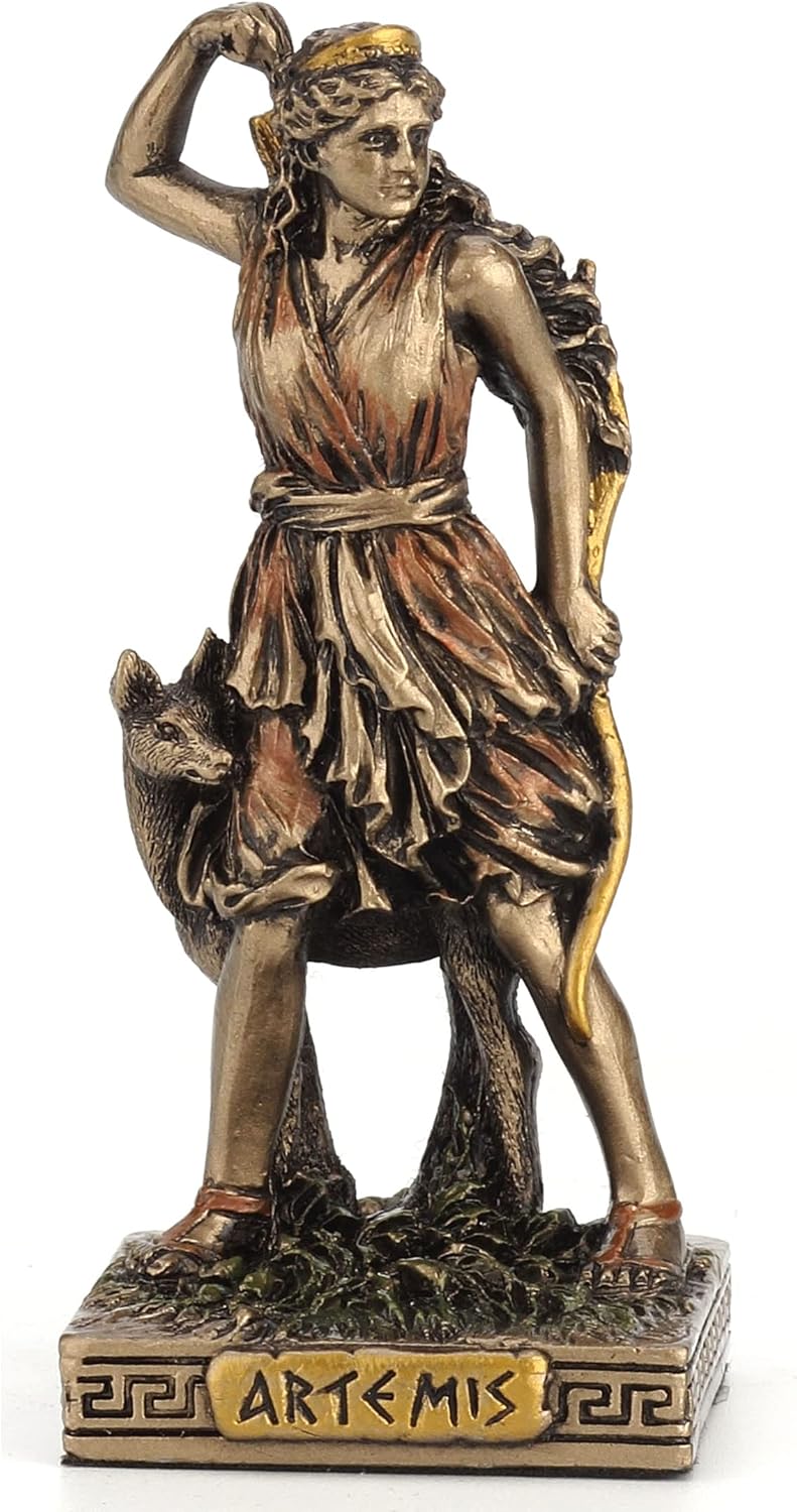 Figura Decorativa Diosa Artemisa Bronce Resina Veronese Design