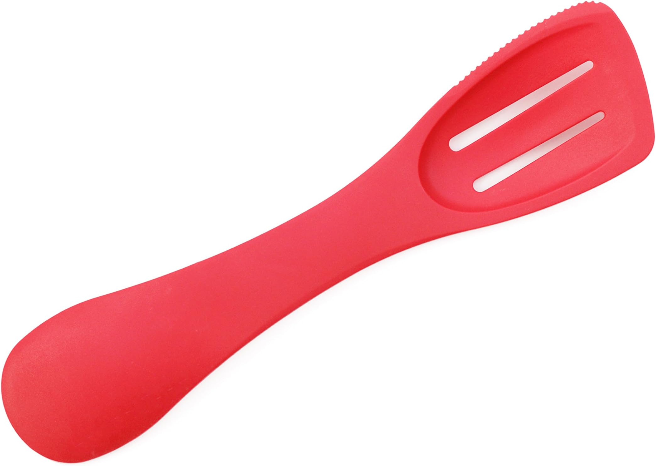 4 in 1 Spatula, Spoon, Slotted Spoon with Serrated Edge - Red