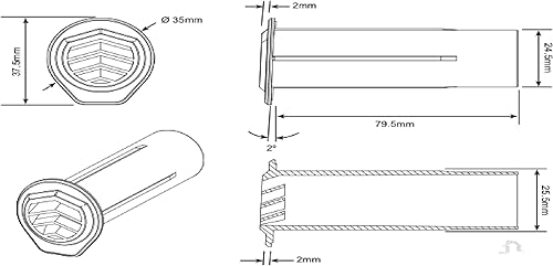 Miniatura 4 de 10 x Taladro de terracota con cavidades de ventilación redondas, retención, paredes renderizadas