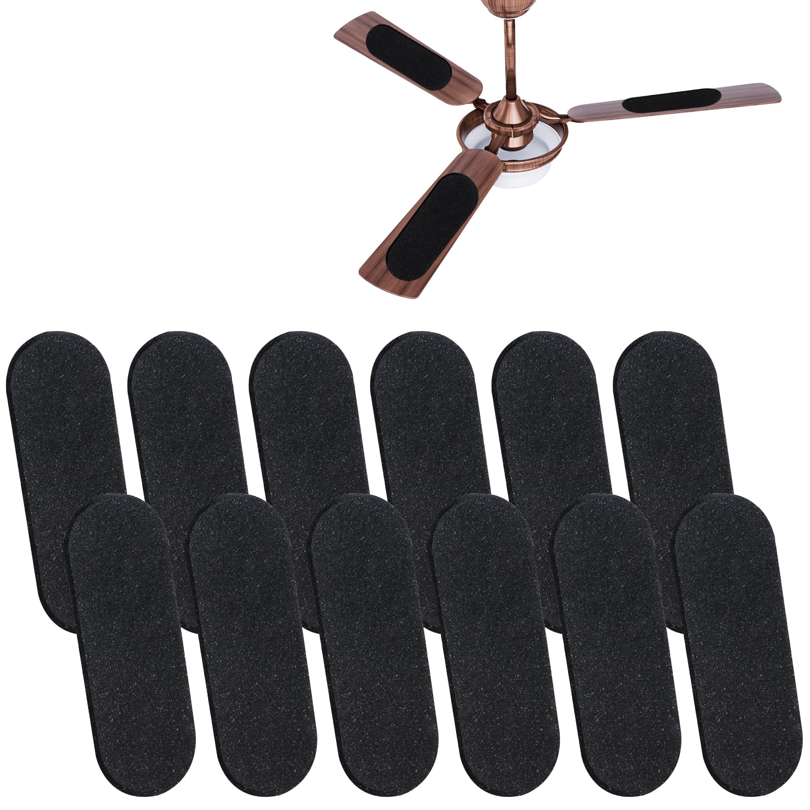 12 Pack Ceiling Fan Filters for Blades, Activated Coconut Shell Carbon Ceiling Fan Blade Filter, Ceiling Fan Air Purifier Pads for Common Household Contaminants (12)-picture-24