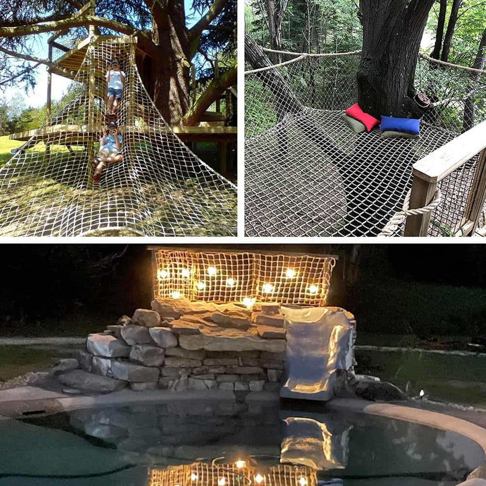 Rete di sicurezza da arrampicata per balcone, camion e casa sull'albero, 2 x 2 m, rete da arrampicata all'aperto, soluzione di sicurezza versatile per bambini e animali domestici
