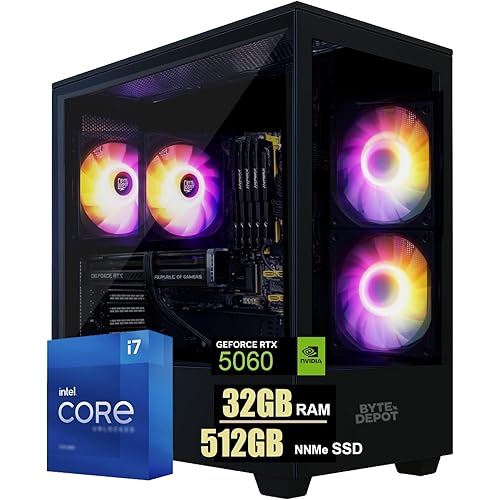 Gamer Xtreme Gaming Desktop PC - Intel Core i7, 32GB RAM, 512GB NVMe SSD, NVIDIA GeForce RTX 5060 8GB GDDR7, WiFi 6 Ready & Windows 11 Pro