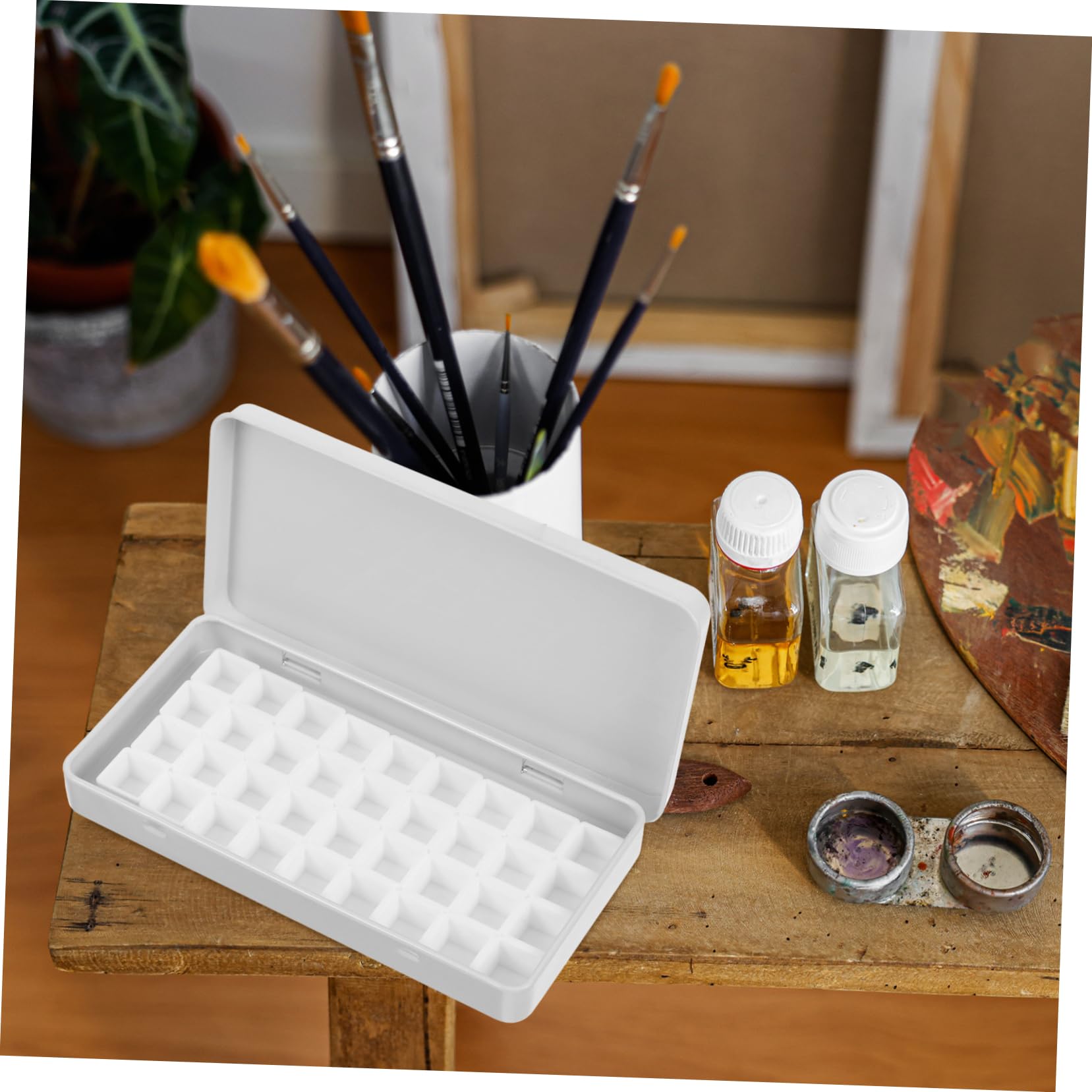 3ensembles Boîte De Mélange De Pigments à Peinture Métal Palette Aquarelle Vide Étui De Rangement Portable pour Artistes pour Et Créatif