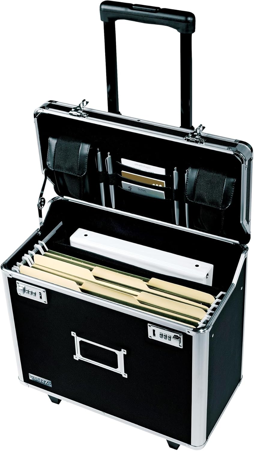 Vaultz Locking Mobile Business Case, Legal Size, Black, 14.5 x 13.5 In