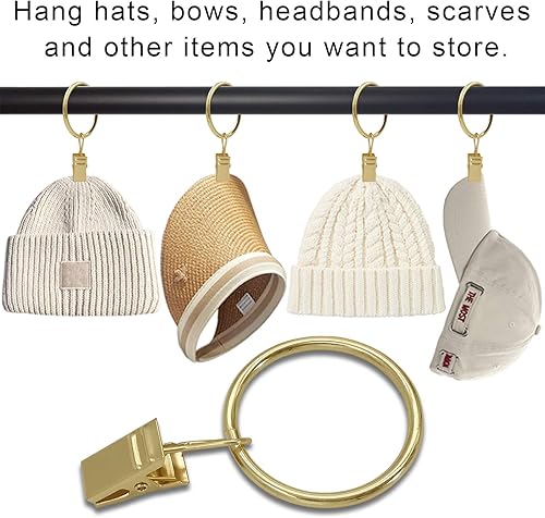 Miniatura 6 de AMZSEVEN Paquete de 90 anillos de cortina con clips, clips de cortina con anillos, ganchos de cortina de 1.26 pulgadas de diámetro interior, se