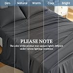 JOLLYVOGUE Queen Ensemble de draps de taille - 4 Ensemble de draps en pièces avec poche profonde - Doucement respirant & Refroidissement - Résiste au rétrécissement & Fading Draps Queen - Soins faciles (Gris foncé)