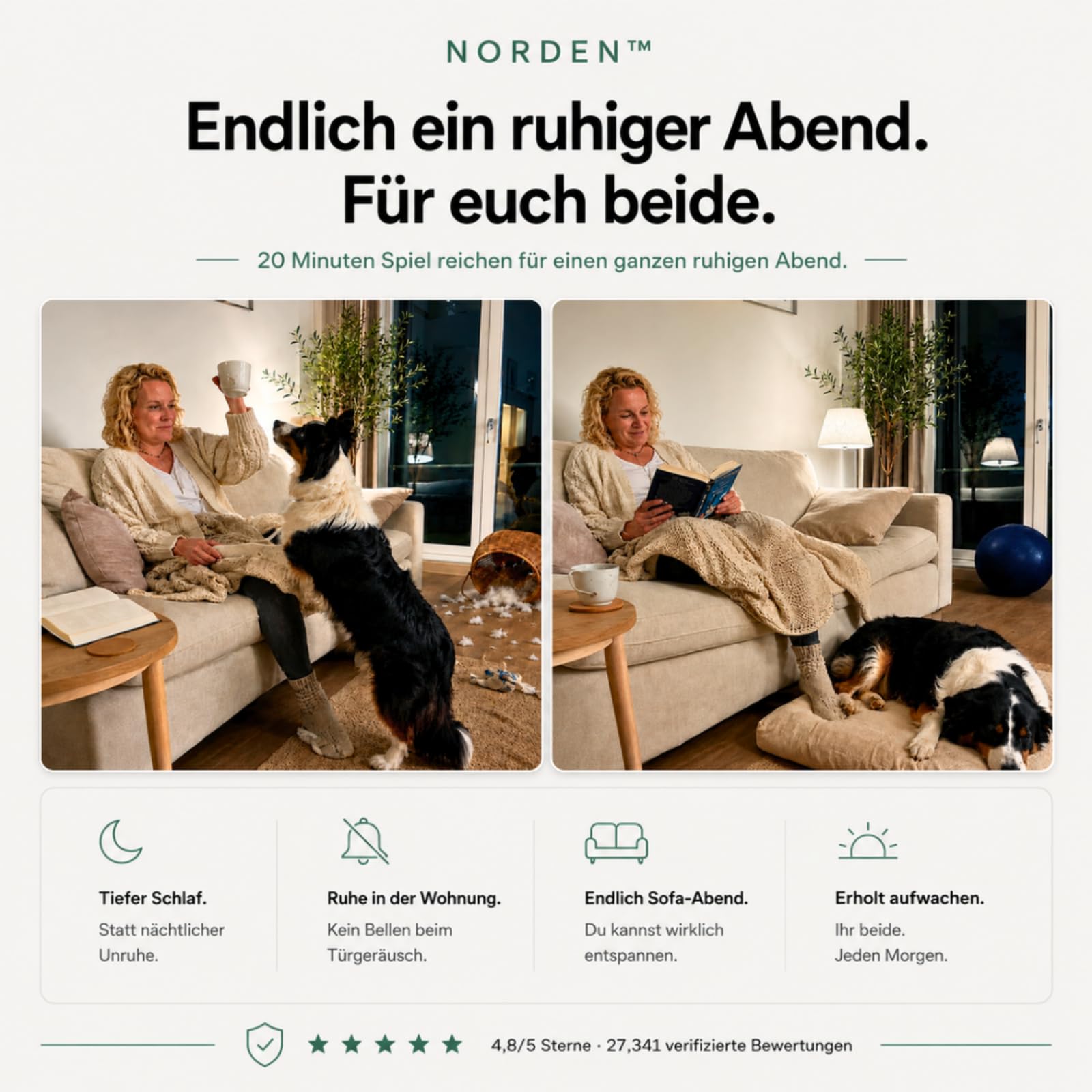 Lentiva Treibball Original,Norden Treibball,Ball für Hunde,Kau und kratzfestes Hundespielzeug mit Handschlaufe,Interaktives Hundeball für Innen und Außenbereich
