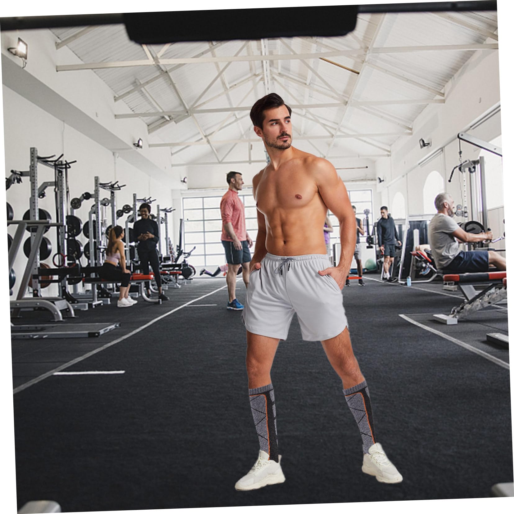 PACKOVE 1pair Sports Ski Socks for Men Women Thermal Compression Hiking Stockings Comfortable Breathable Tube Design for Skiing Snowboarding Climbing and Outdoor Activities