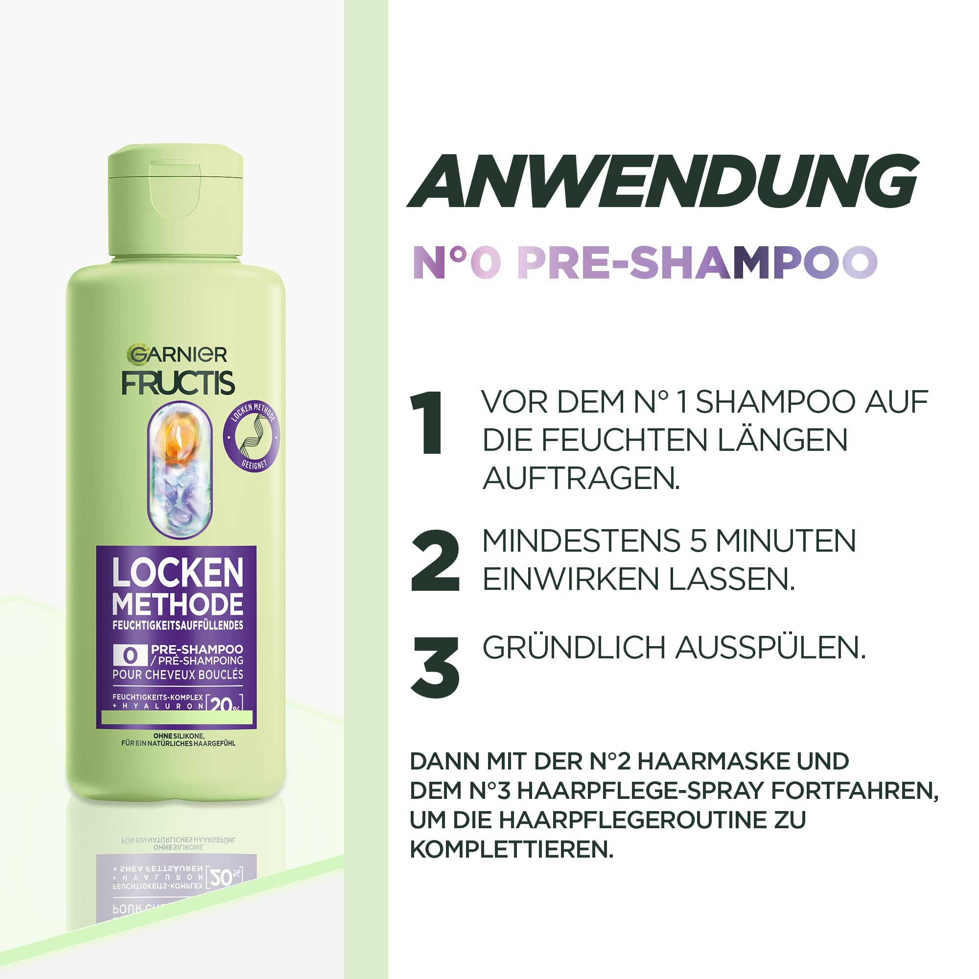 Garnier Lot de 4 soins capillaires hydratants pour toutes les boucles - Répare et revitalise - Avec acide gras hyaluronique et karité - Pré-shampooing, masque capillaire et spray