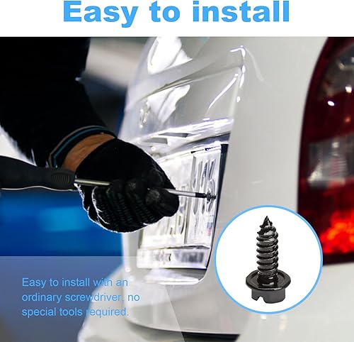 Miniatura 4 de Kit de tornillos para placa de matrícula a prueba de óxido, kit de tornillos de acero inoxidable antirrobo para automóvil, pernos de montaje