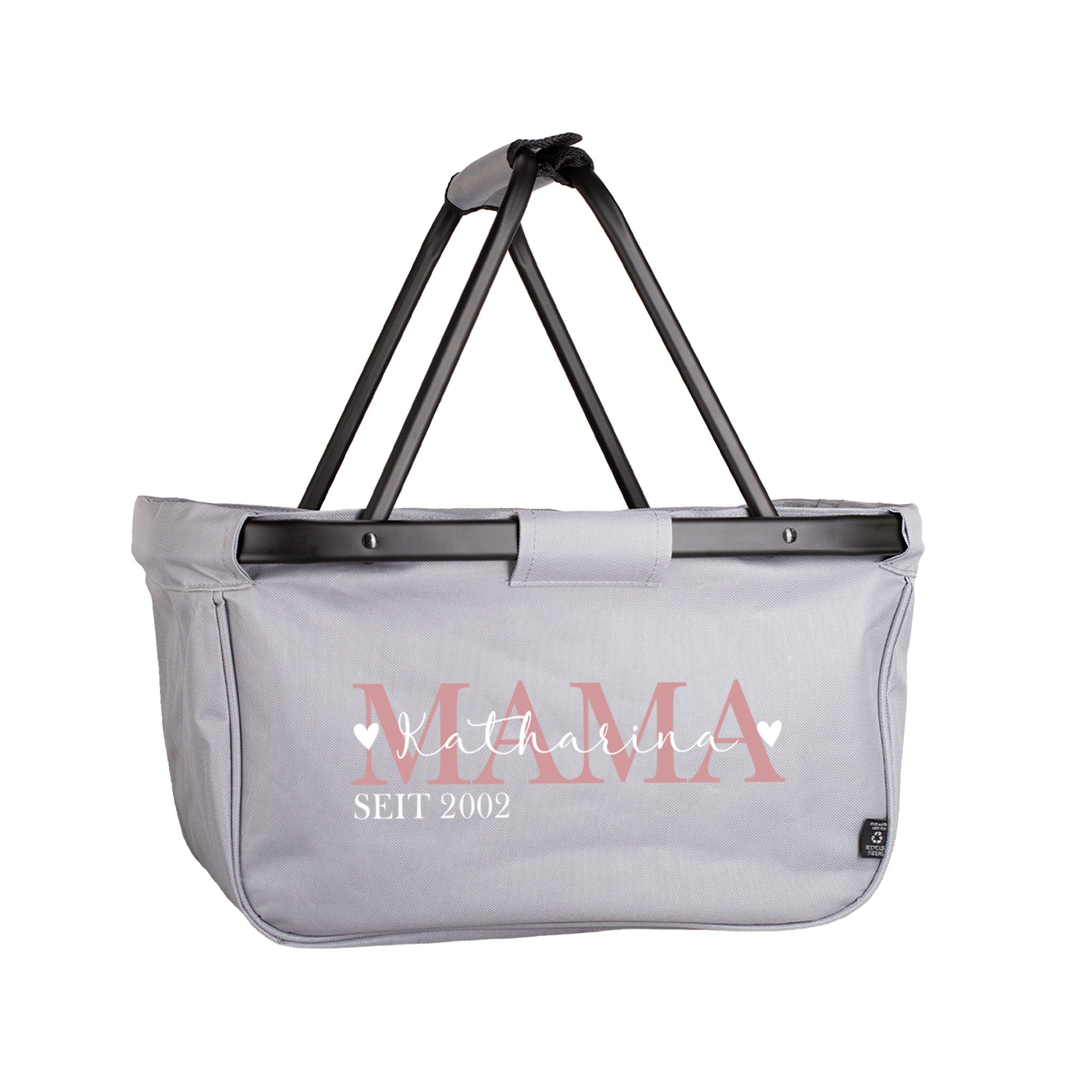 Herz & Heim® Einkaufskorb personalisiert/faltbar/modernes Design/Geschenk-Idee für Jedermann (Mama) Küche, Haushalt & Wohnen