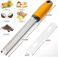 Vista 5 de Xiaochen Práctico rallador de queso, rallador de limón con cubierta protectora, cortador de rallador de cocina de acero inoxidable con mango