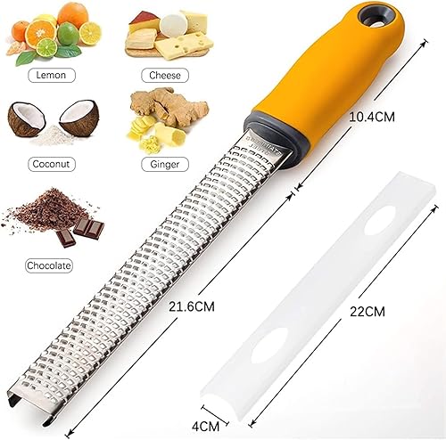 Miniatura 5 de Xiaochen Práctico rallador de queso, rallador de limón con cubierta protectora, cortador de rallador de cocina de acero inoxidable con mango