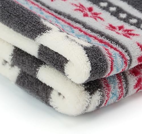 Miniatura 5 de Manta de bebé con diseño de alce de Navidad, fondo gris, suave, ligero, forro polar coral, 250GSM, 50 x 60