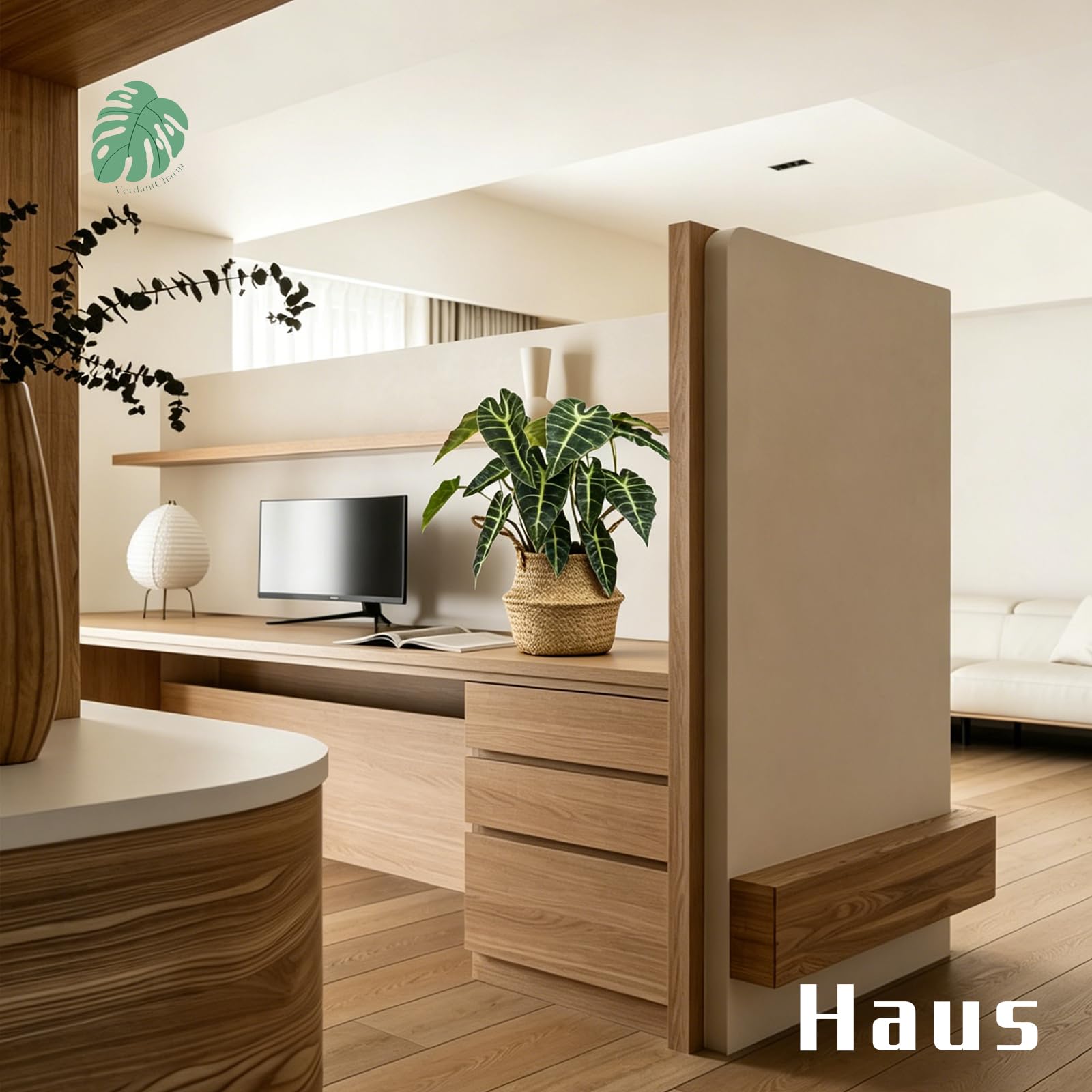 Kunstpflanze Alocasia 46cm – 20 Blätter mit weißen Adern wie echt | Künstliche Pflanzen groß für Wohnzimmer, Schlafzimmer, Büro & Balkon | Fake Plant Zimmerpflanzen Deko