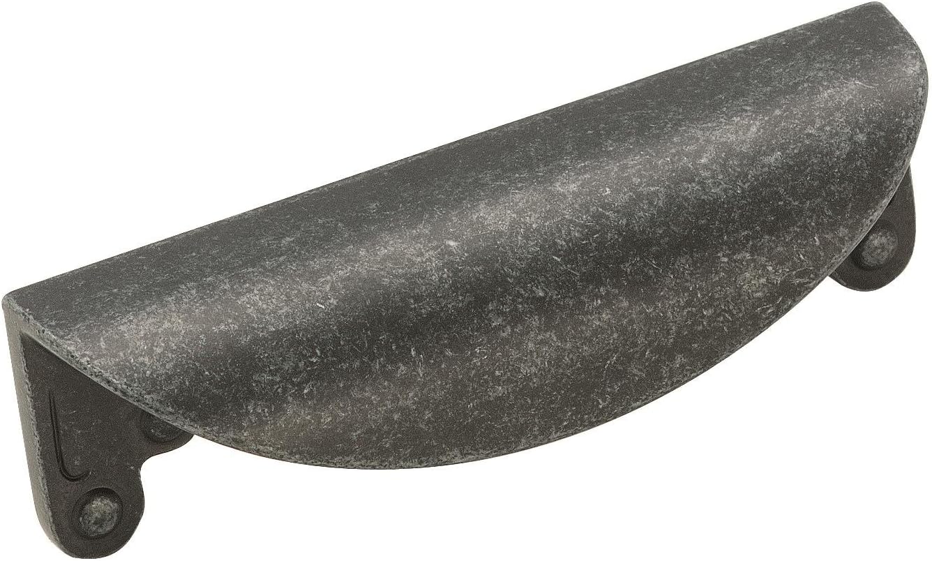 Amerock | Cabinet Cup Pull | Wrought Iron Dark | 3 inch (76 mm) Center to Center | Inspirations | 1 Pack | Drawer Pull | Drawer Handle | Cabinet Hardware