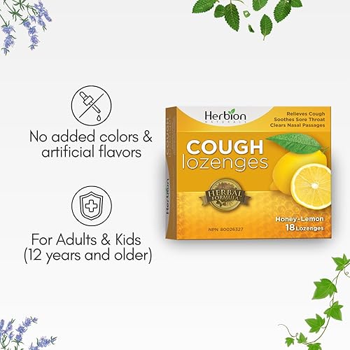 Miniatura 6 de Herbion Naturals Gotas para la tos, limón miel, 18 unidades