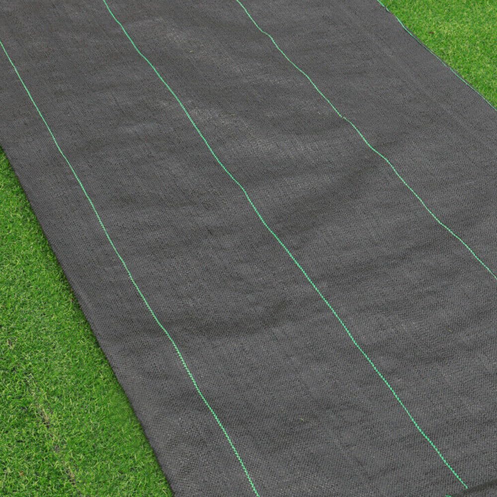 Petgrow 2M x 10M Membrane de contrôle des Mauvaises Herbes - Bâche de Protection Contre Les Mauvaises Herbes - Revêtement de Sol Robuste Noir - Tissu Respirant (2 m x 10m)