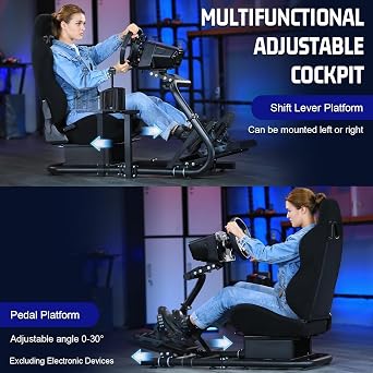 Marada Racing Simulator Cockpit with Racing Seat Fit for Logitech G29 G920 G923,for Thrustmaster, for Fanatec, for Xbox, Adjustable