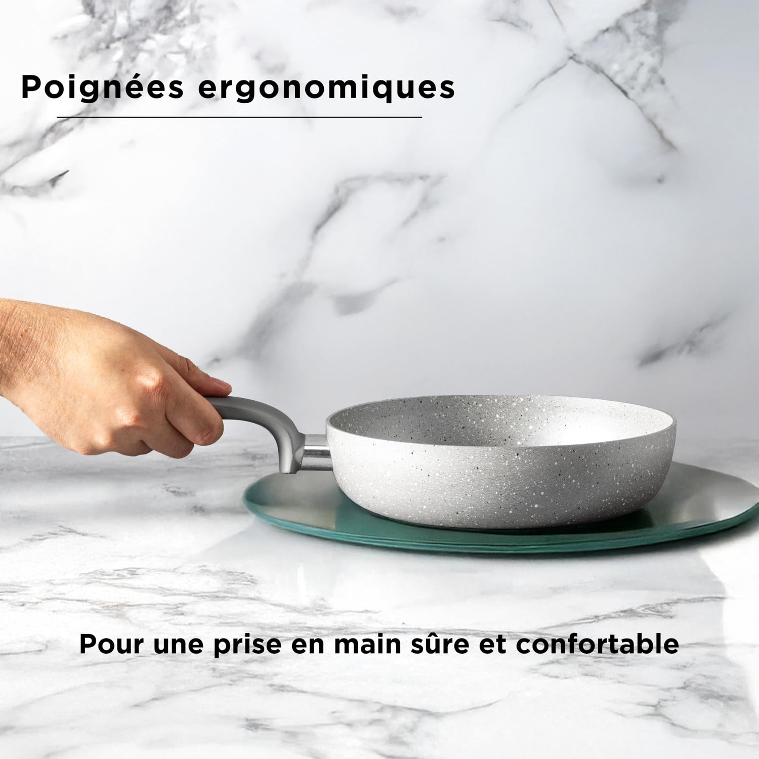 KASANOVA Ensemble de casseroles pour plaques de cuisson traditionnelles, antiadhésives, batterie de casseroles, cuisson saine, rapide et uniforme. Fabriqué en Italie. (16 pièces)