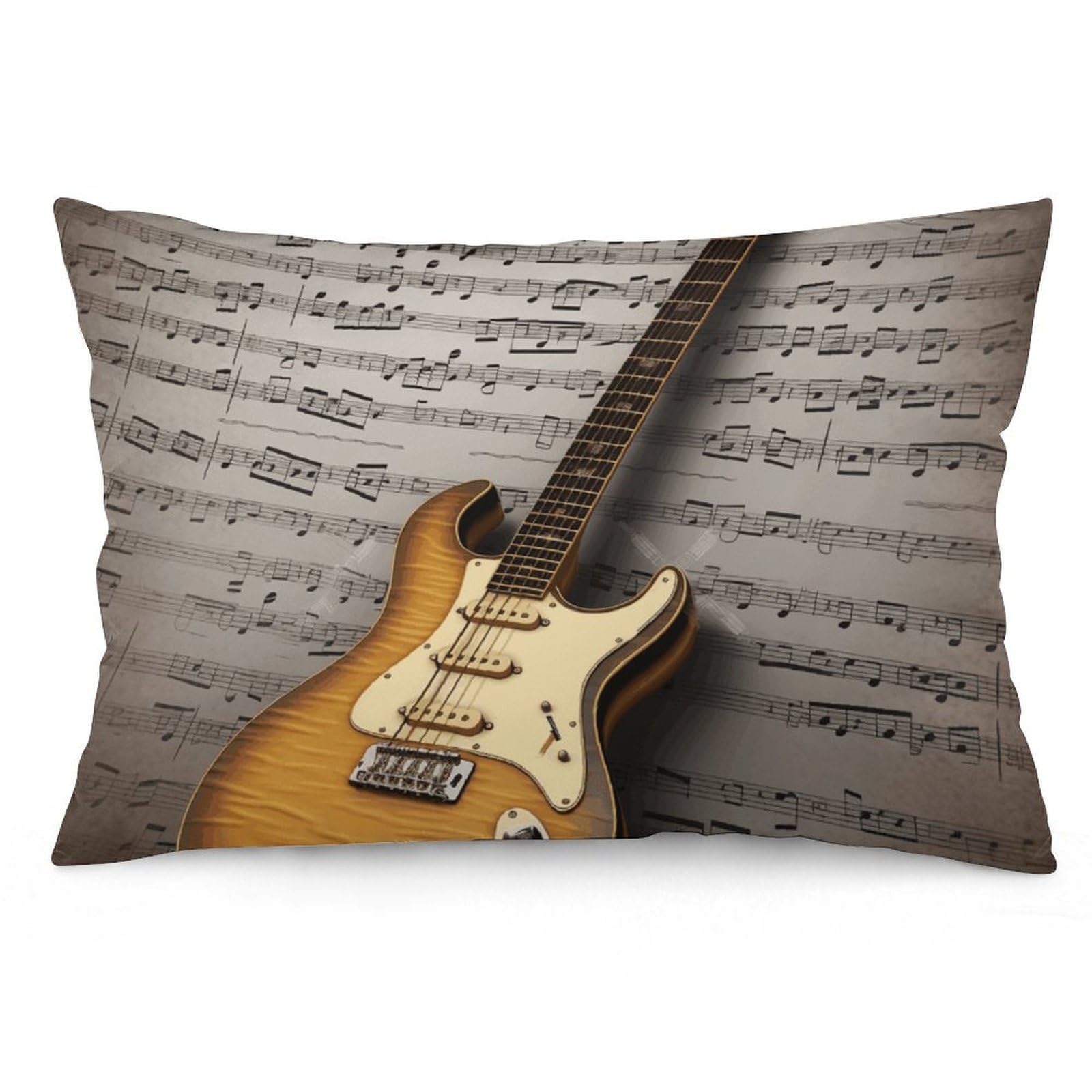 2 Pack Pillow Cases for Hair and Skin, Soft Breathable Pillow Case Covers with Hidden Zipper, Note Guitar Pillowcase 20"x30" Pillow Covers for Sleeping Gift