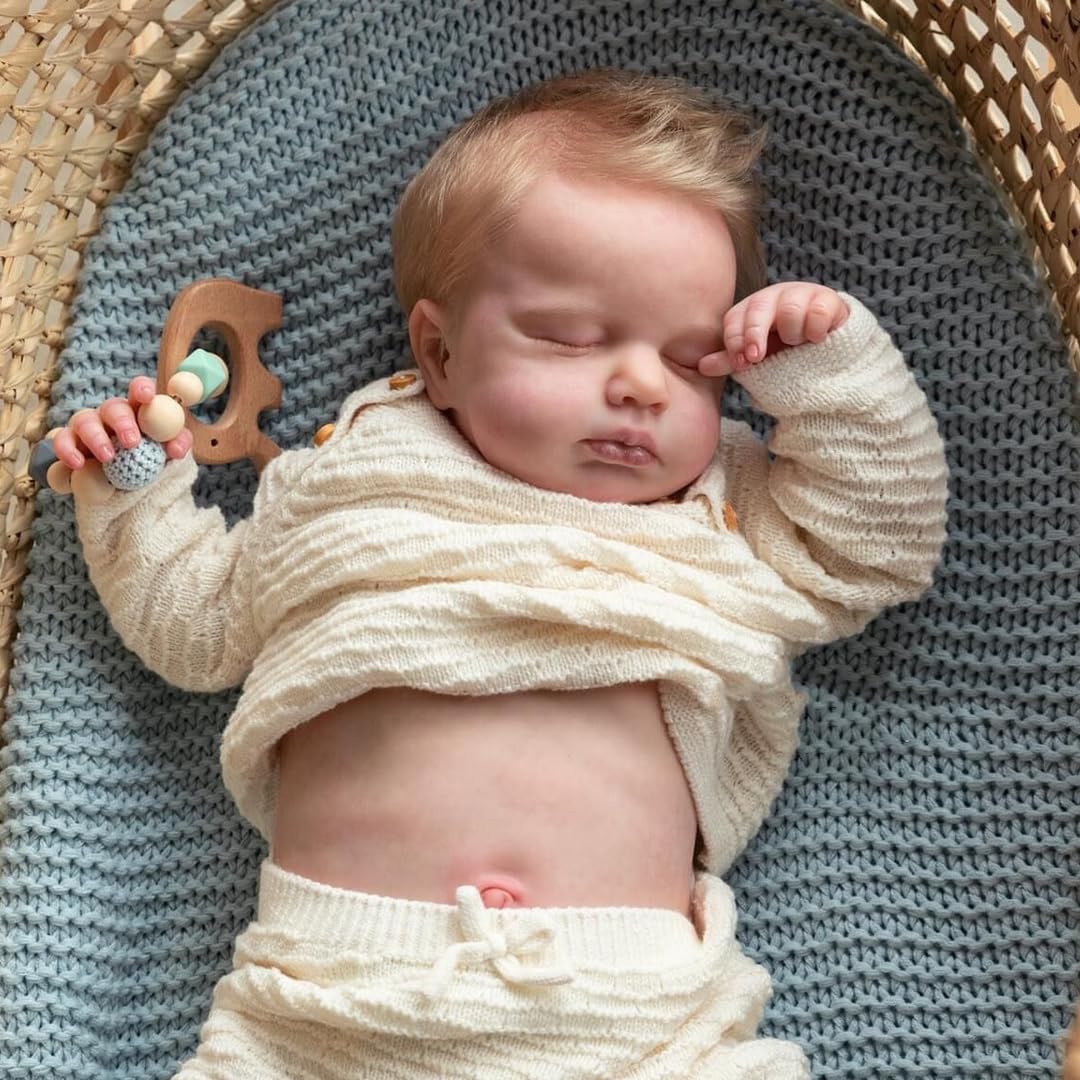 Bambole Reborn Femmina 19 pollici Bambole Reborn Realistica Lavabili a Mano corpo in Vinile Morbido Sembra un vero Bambino Occhi Chiusi Originali