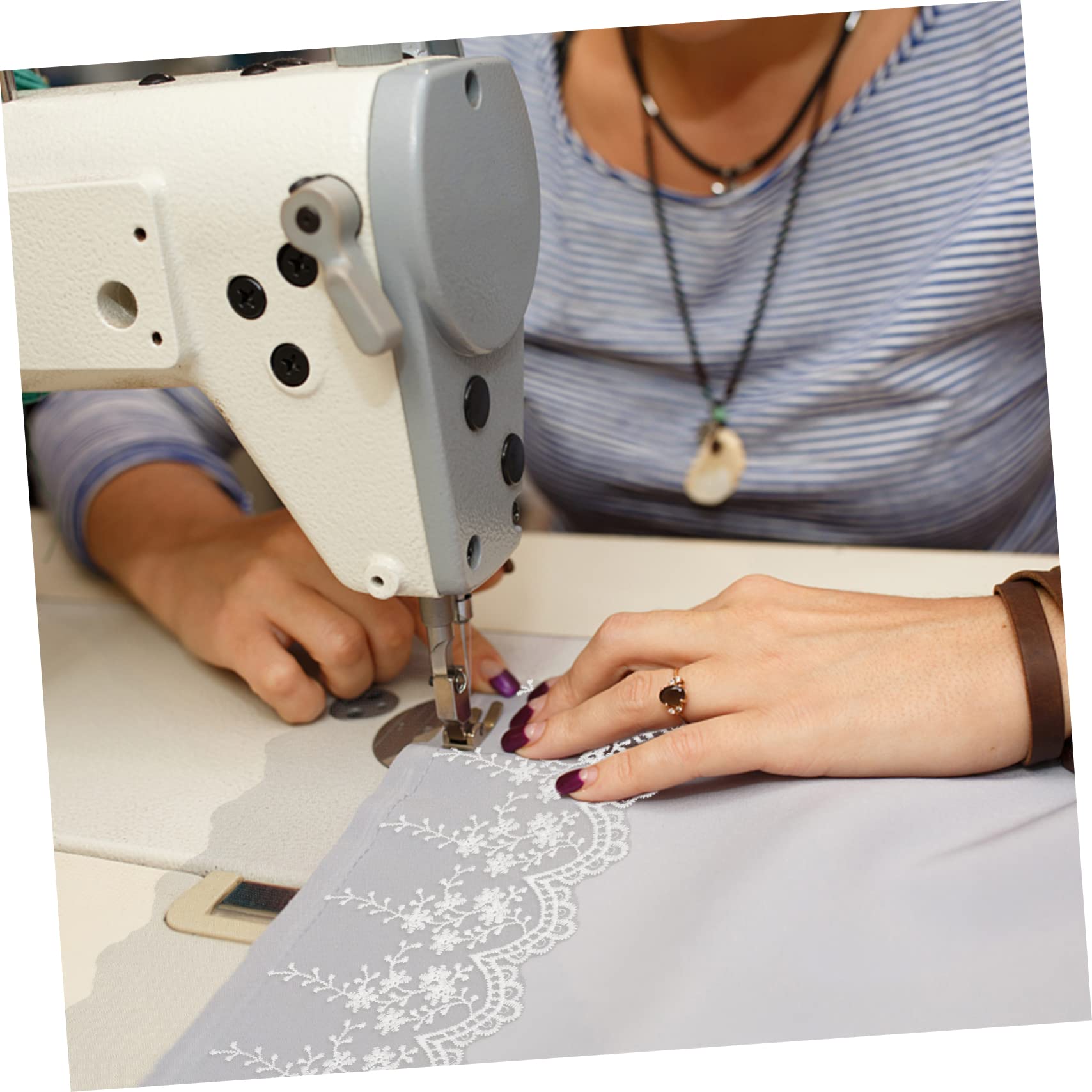 Anneome Adorno de Encaje Bordado para Coser Rollo de 15 Yardas Accesorio para Manualidades Ropa Decoración Proyecto Familiar de Bricolaje