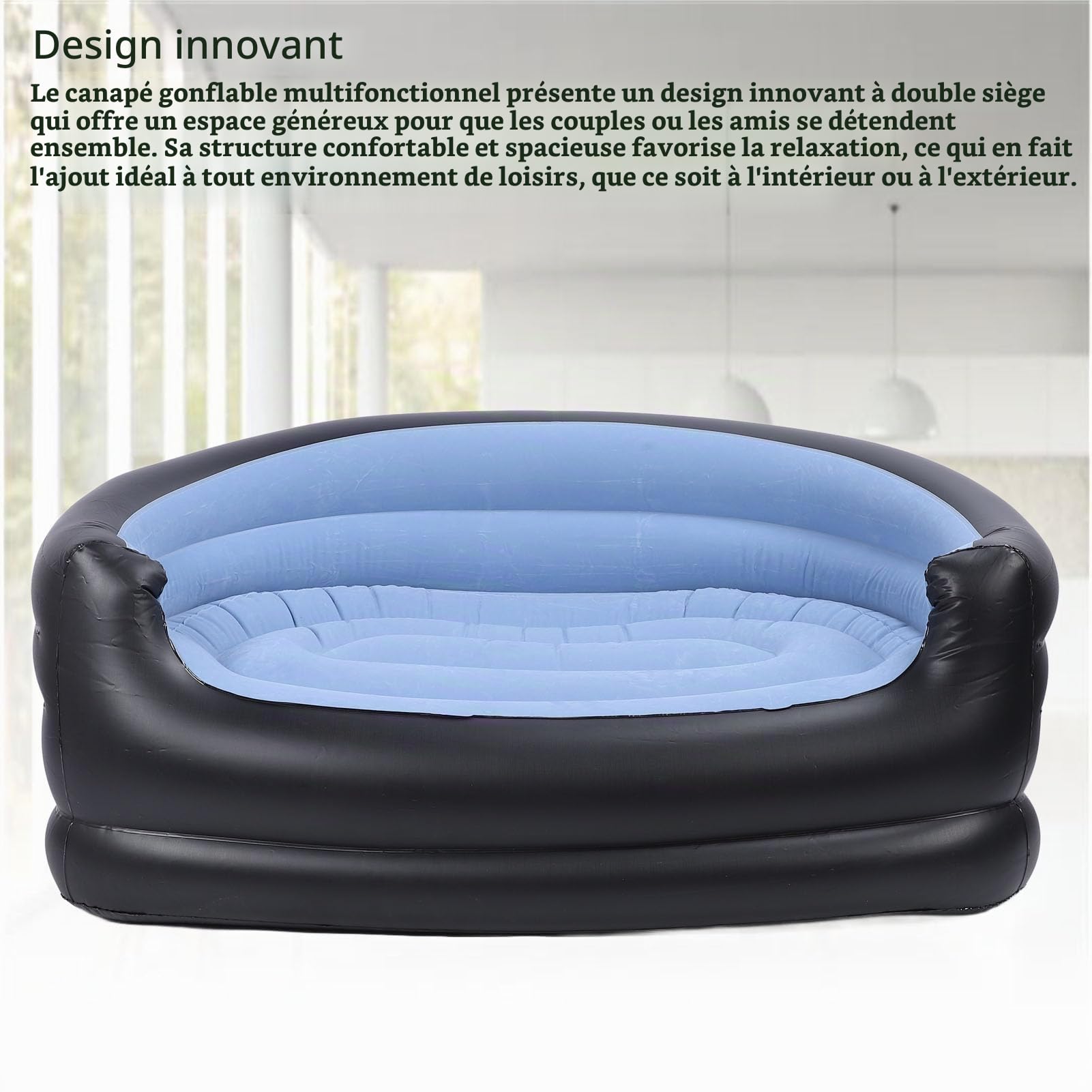 Asixxsix Canapé Gonflable d'extérieur, canapé Gonflable Portable, Chaise Gonflable Confortable, Matelas Gonflable étanche, canapé Gonflable, Chaise de Camping (Blue)