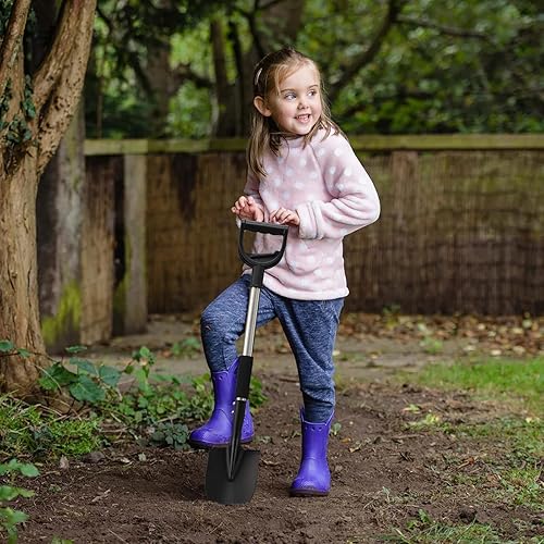 Miniatura 7 de Palas para excavar, 31 pulgadas de largo y 1-1/4 pulgadas de diámetro con mango curvado en forma de D, pala resistente para automóvil, adecuada para